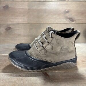 sorel out n about plus womens size 6 shoes brown leather waterproof duck boots